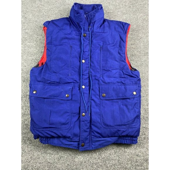 Hugo Valentino Other - VNTG Hugo Valentino Zip Up Flannel Lined Puffer Vest Adult Medium Packable Hood